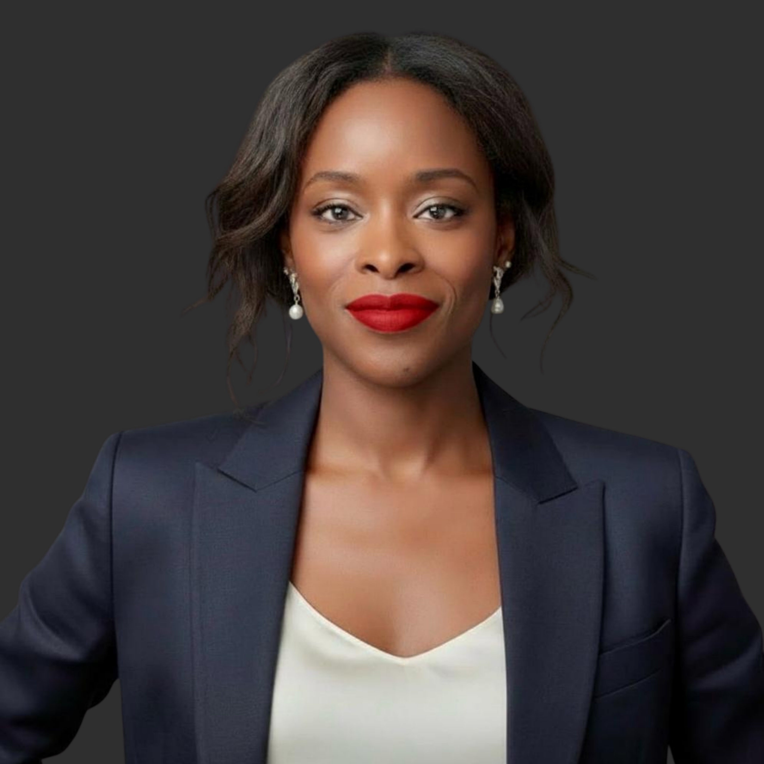 Porträt von Nélitié Zingoua Kouadio, Senior Counsel bei JBV & Partners, lächelnd vor einem grauen Hintergrund